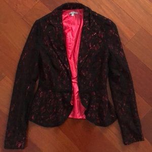 Pink and black lace jacket